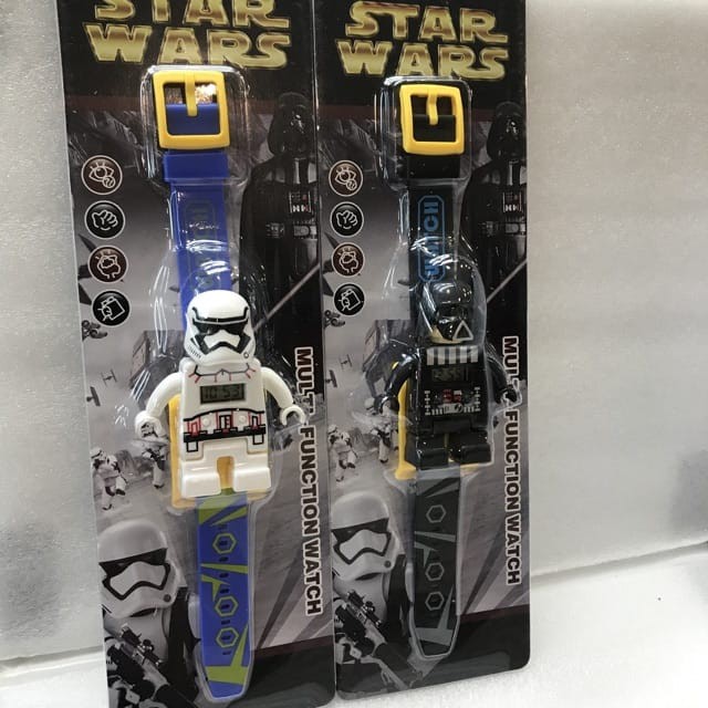Jam Tangan Anak Boneka Lego Karakter Starwars Digital Strap Rubber