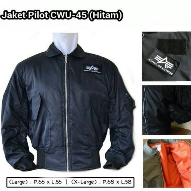 jaket pilot CWU 45 flight jacket touring motor skin bomber alpha industries