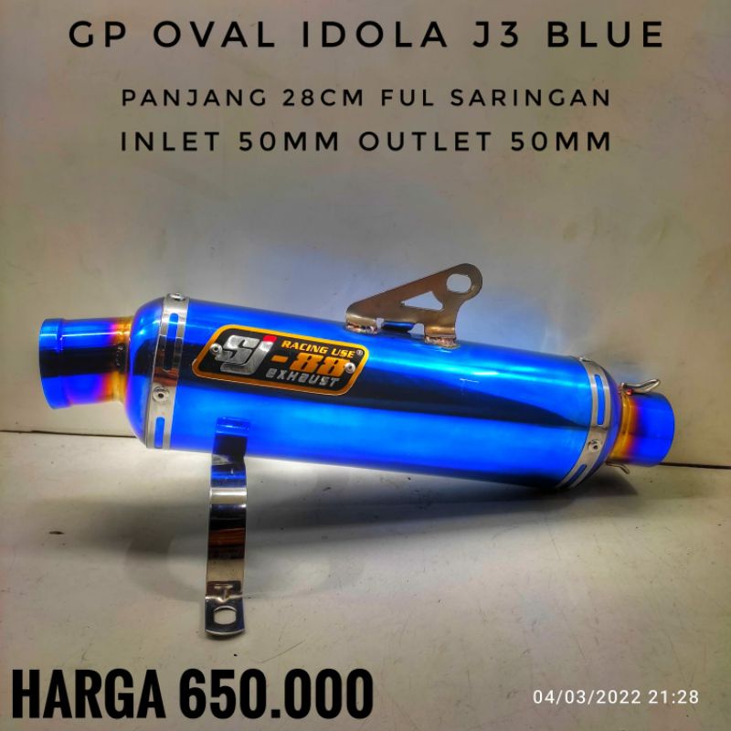 SILINCER KNALPOT SJ-88 GP OVAL IDOLA J3 BLUE