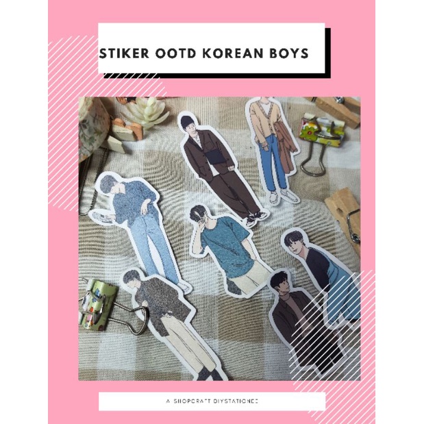 

10 Pcs Sticker OOTD Korean Boys /Jurnal Sticker Aesthetic Street Boys