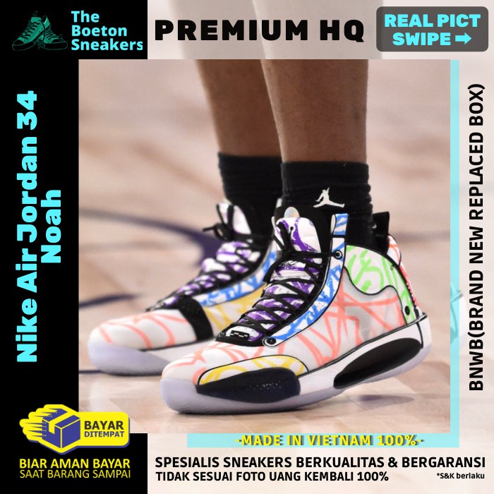 AIR JORDAN 34 NOAH SEPATU OLAHRAGA BASKET PRIA WANITA PREMIUM ORIGINAL QUALITY