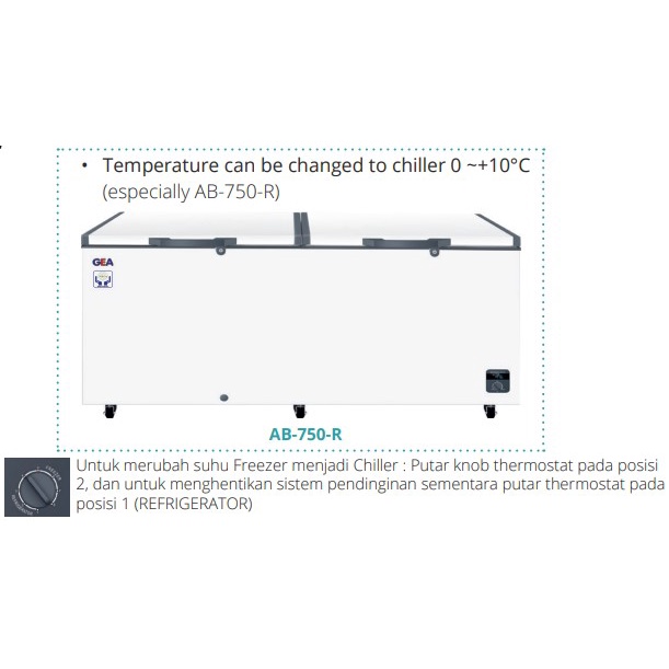 NEW GEA Chest Freezer 702 Liter 300 Watt AB-750-R / AB750R Freezer Box