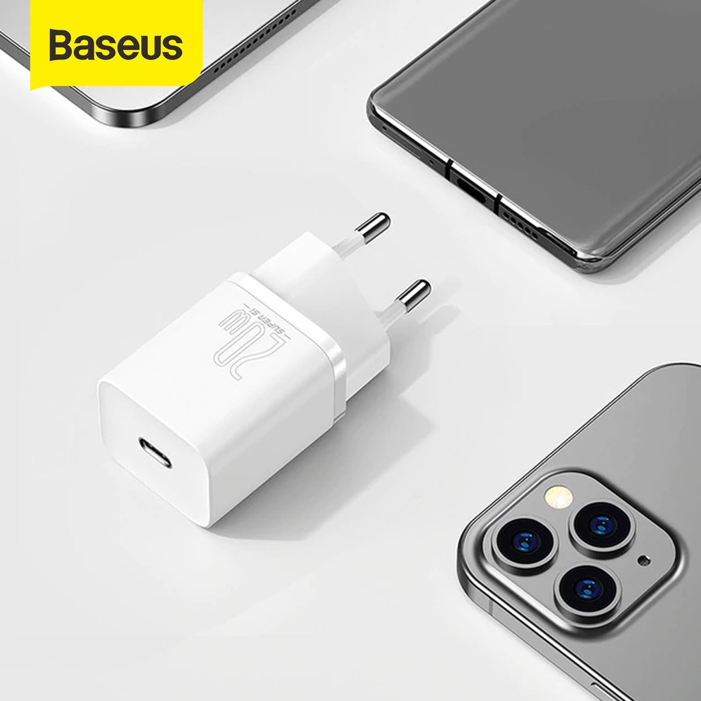 Bundling Baseus Kepala Charger Super Quick Charger Type C  TO LIGHTNING PD 20W 1set Charger iPhone  Garansi Resmi