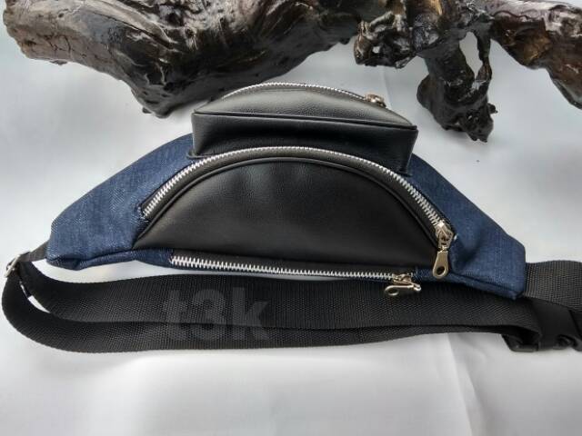 Waist bag combi leather jeans tas pinggang kombinasi jeans kulit