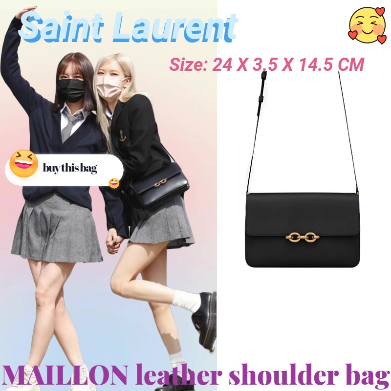Tas bahu kulit halus Saint Laurent ysl maidlon/tas wanita/tas crossbody/tas rantai