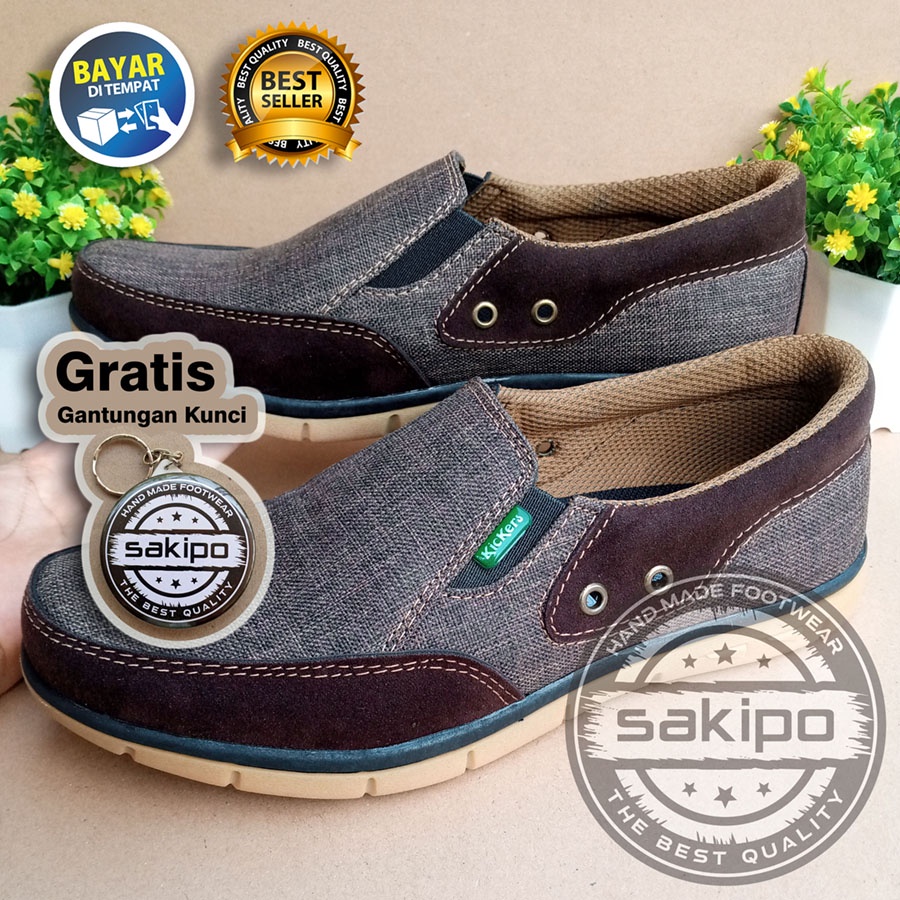 PROMO 9.9 !! SEPATU PRIA DEWASA KASUAL SLIP ON WARNA COKLAT MURAH BERKUWALITAS SOL KARET TRENDI NYAMAN DIPAKAI / SEPATU SANTAI PRIA DEWASA / SEPATU KERJA LAPANGAN / SEPATU KERJA KANTORAN / SAKIPO