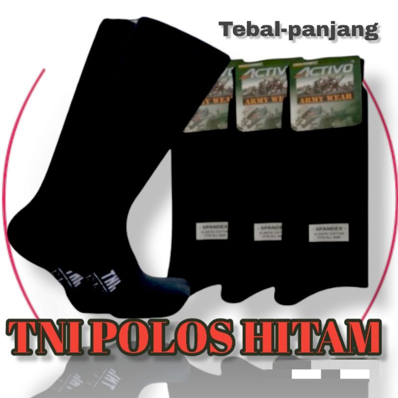 KAOS KAKI TNI/POLRI/PDL /PDH HITAM POLOS TEBAL / KAOS KAKI PRIA