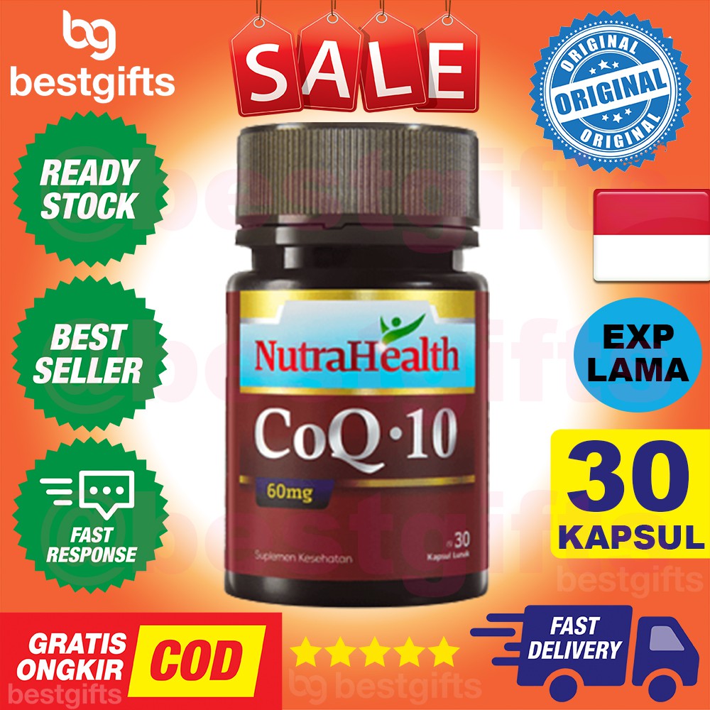 NUTRAHEALTH NUTRA HEALTH COQ10 COENZYME CO Q10 60 MG ANTIOKSIDAN KESEHATAN JANTUNG MIGRAIN 30 KAPSUL