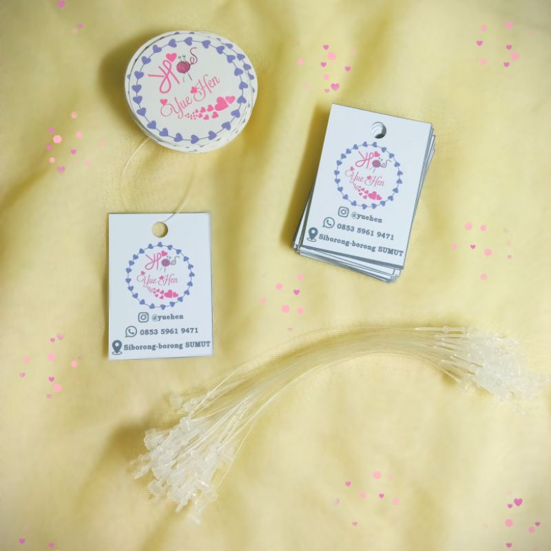 

Label tag / hang tag + tali (free design/cetak desain sendiri)