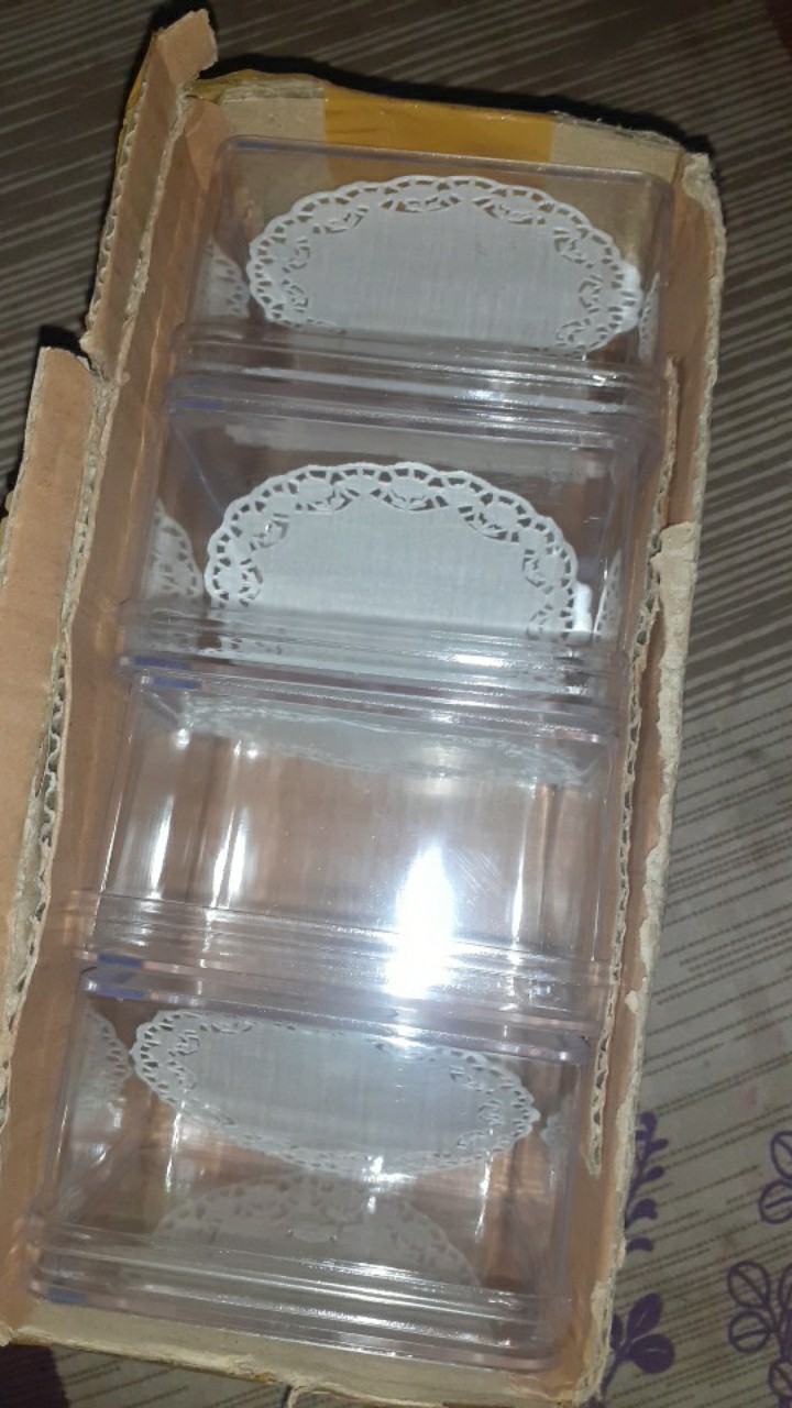 Eceran Kotak Kosong Dessert Box Tiramisu Cup Puding Kotak 9x9x5cm Minimum Beli 4 Kotak