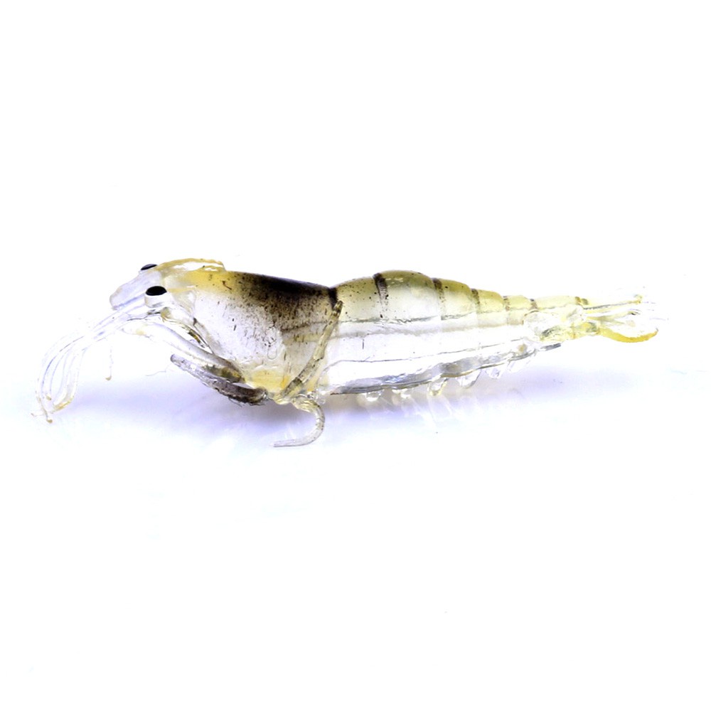 HENGJIA 5pcs/bag Mini Soft Fishing Lure NO hook smell Luminous Shrimps Fish Bait 4.8cm/1g