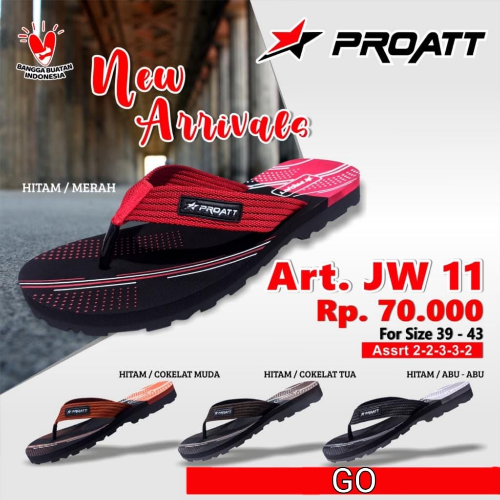 gof ATT JW 10 &amp; JW 11 Sandal Jepit Gunung Pria Sandal Pria Outdoor Sandal Dewasa Ringan Anti Air