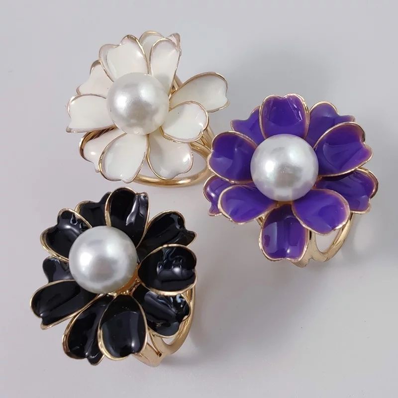 Ring Hijab Bunga - Cincin Kerudung - Ring Syal Scarf-5