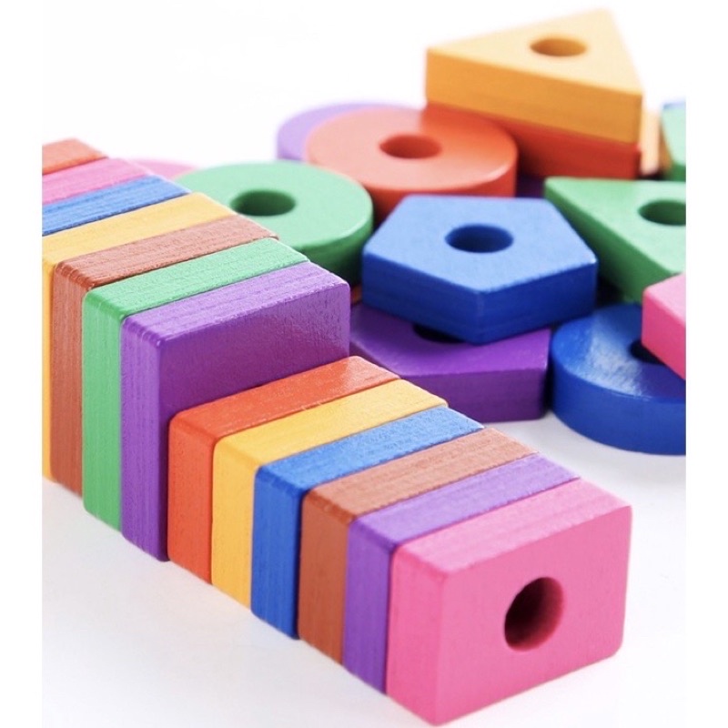 wooden block matching puzzle peg mainan motorik anak shape sorter