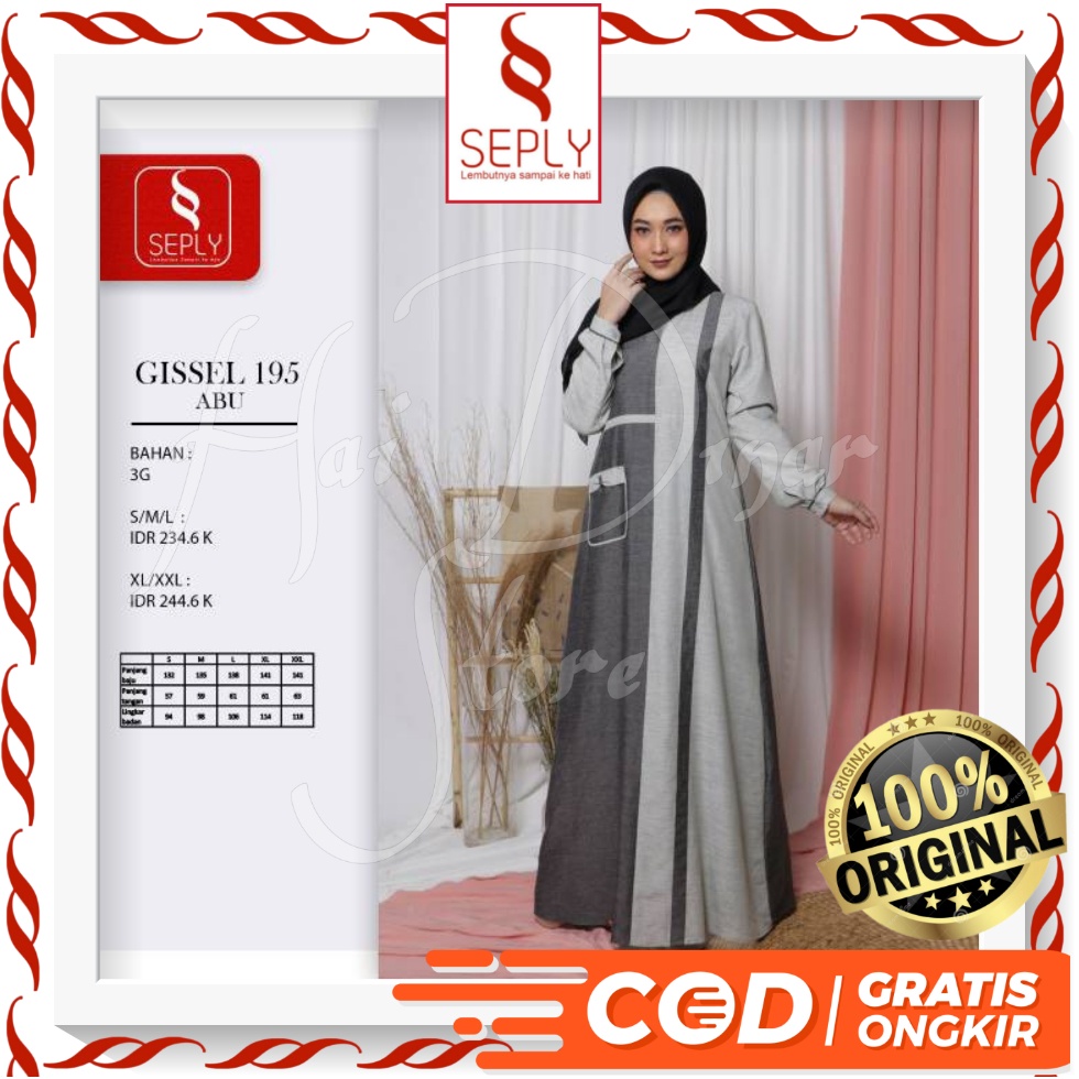 [Baru] Seply Gamis Muslimah Gissel 195 Ready