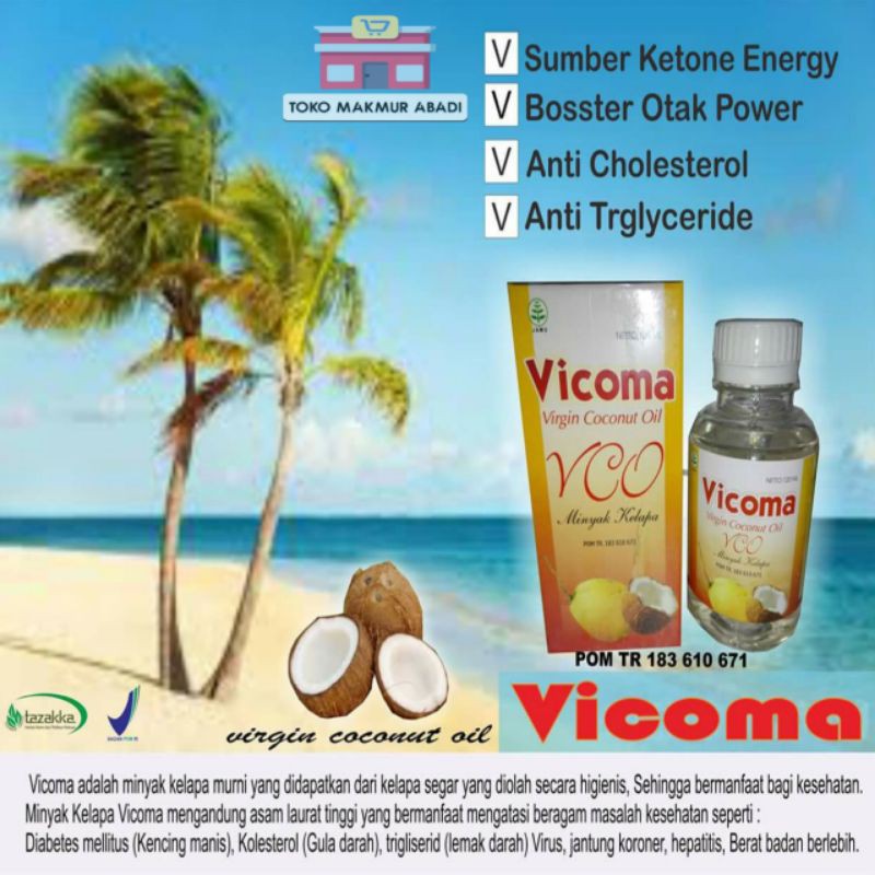 Vicoma Minyak Kelapa Asli 120ml - VCO Virgin Coconut Oli Vicoma