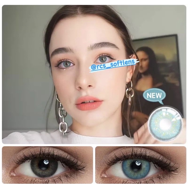 RCS ✅ Softlens import korea Russian girl brown grey blue Softlens minus -1.00 S/D -6.00 Softlens biru minus