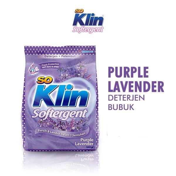 SoKlin Powder Detergent Softergent Purple Lavender 490gr