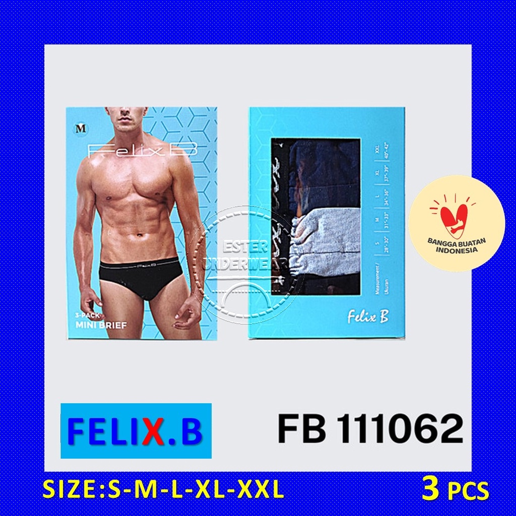 CELANA DALAM PRIA FELIX.B FB 111062 ISI 3 PCS | BAHAN KATUN