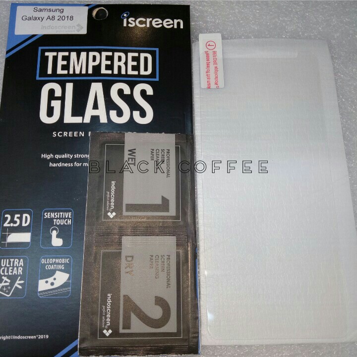 Tempered glass samsung A8 2018 tempered glass iScreen bening