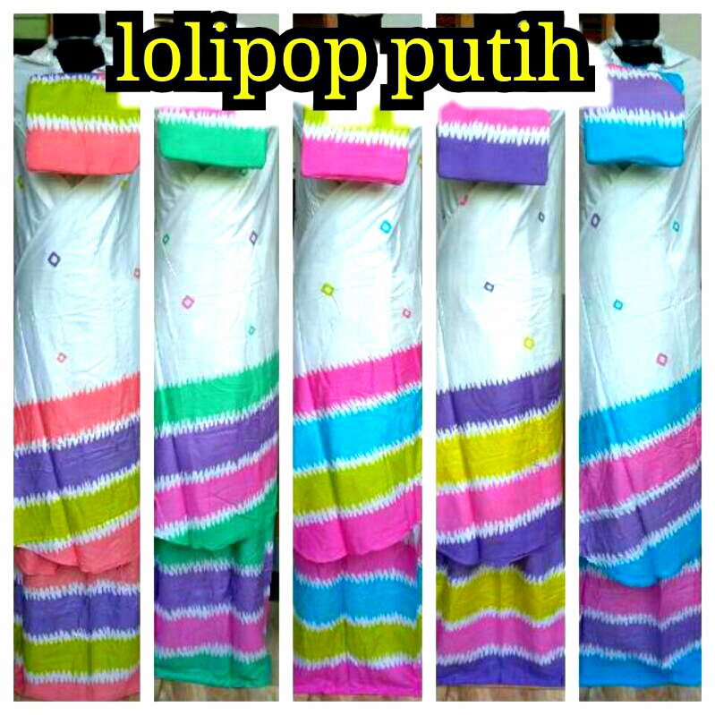 MUKENA BALI KATUN RAYON MURAH / LOLIPOP PUTIH