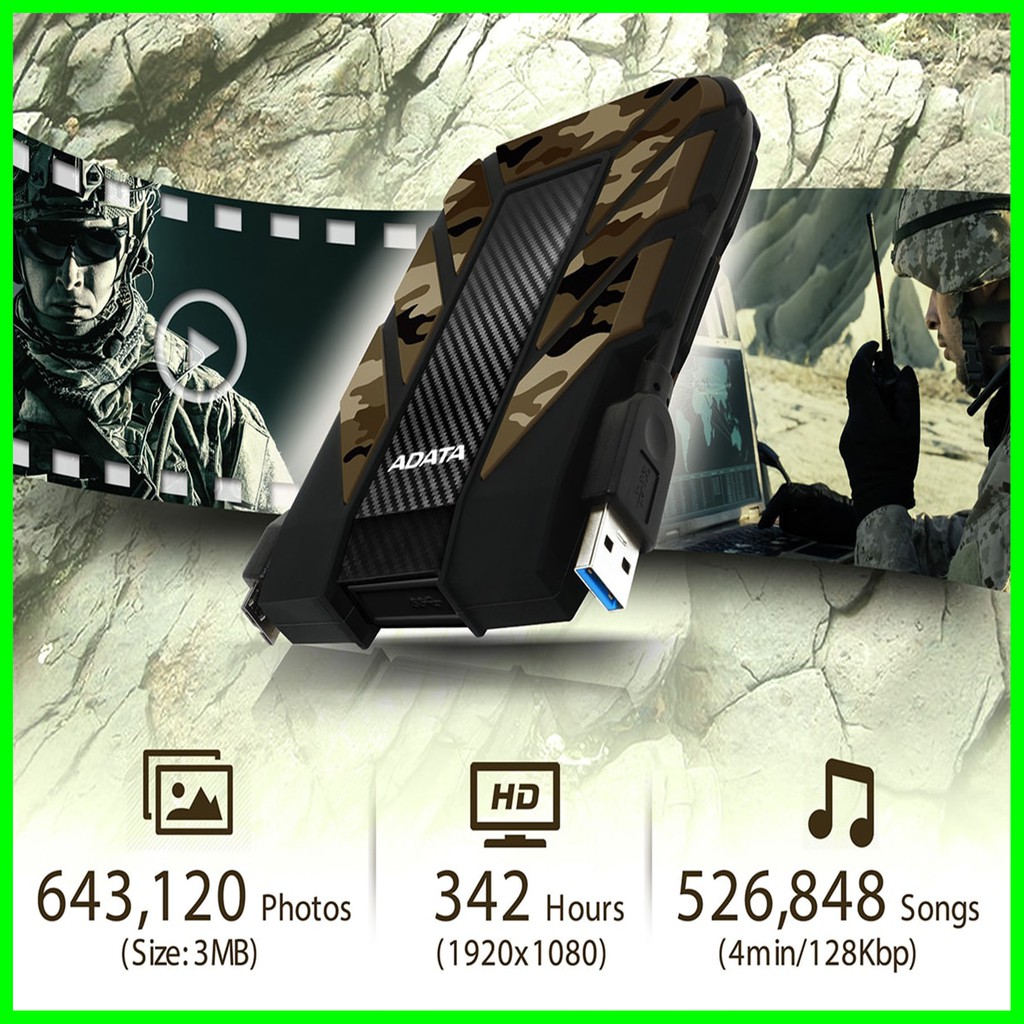 Harddisk Eksternal Adata 2TB HD710 Military - HD710 2TB USB 3.1 - 001
