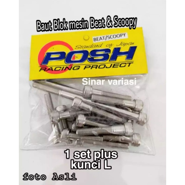Baut blok mesin Honda Beat - Scoopy