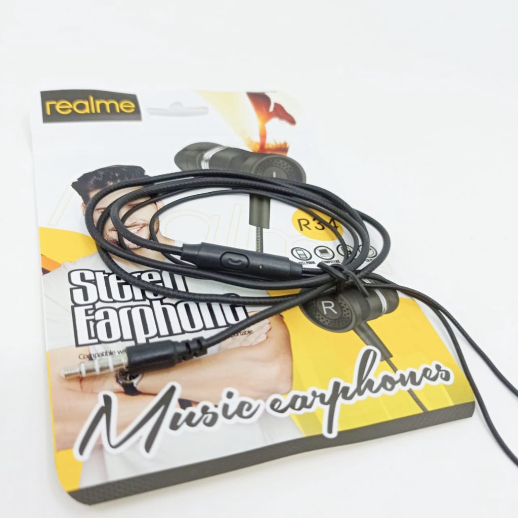 Realme SK-R34 Headset Earphone Stereo SuperBass Grosir Murah