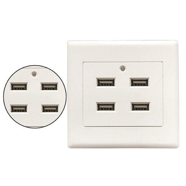 Face Plate USB 4 Ports Wall Plate