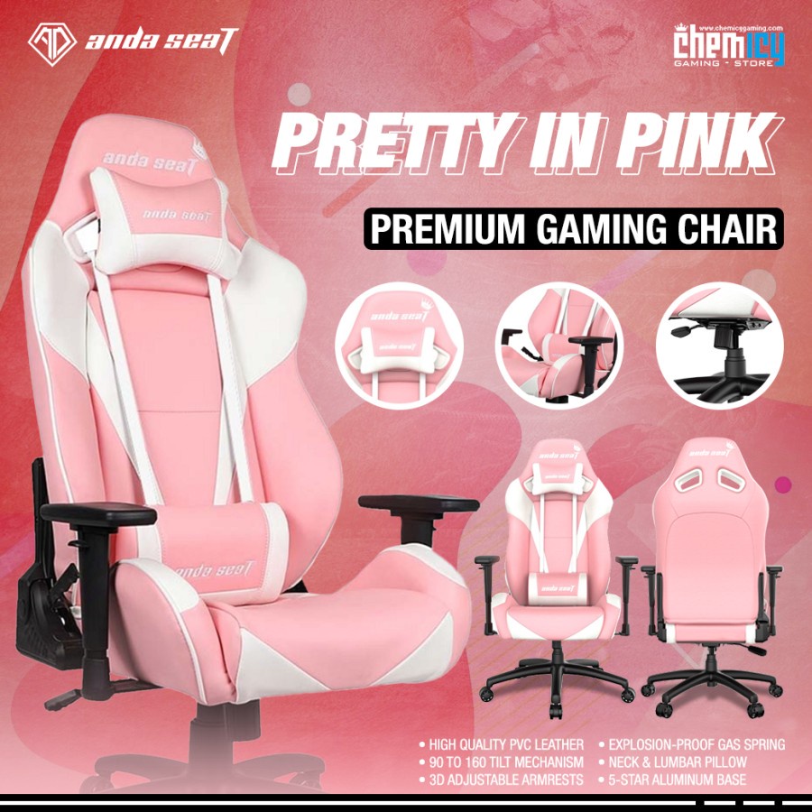 AndaSeat Pretty in Pink Gaming Chair / Kursi Gaming