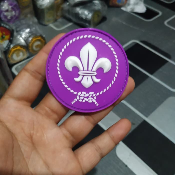patch rubber patch pramuka warna ungu