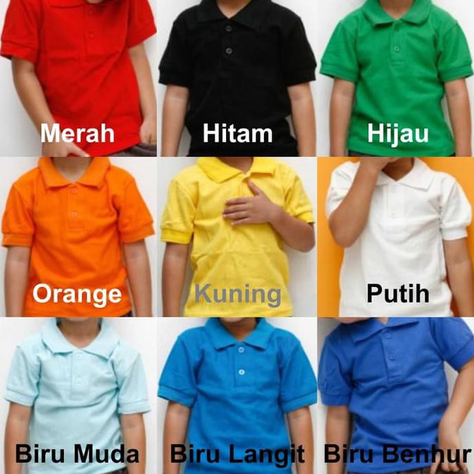 Polo Kerah Anak - Kaos Kerah - Shirt Anak - Polo Polos - Baju Anak - M, Putih