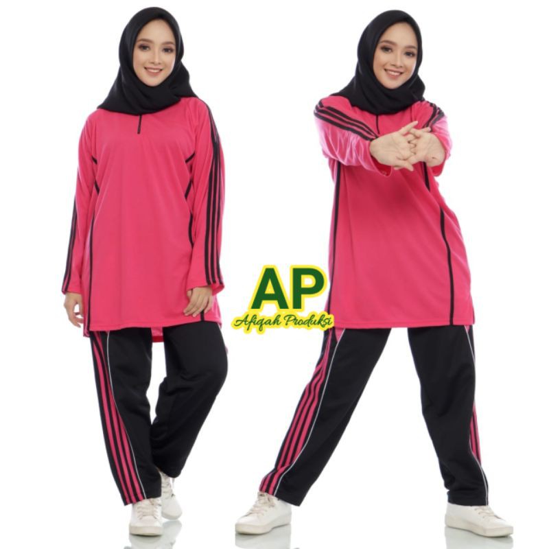 Setelan Baju Dan Training Olahraga Senam wanita Tunik