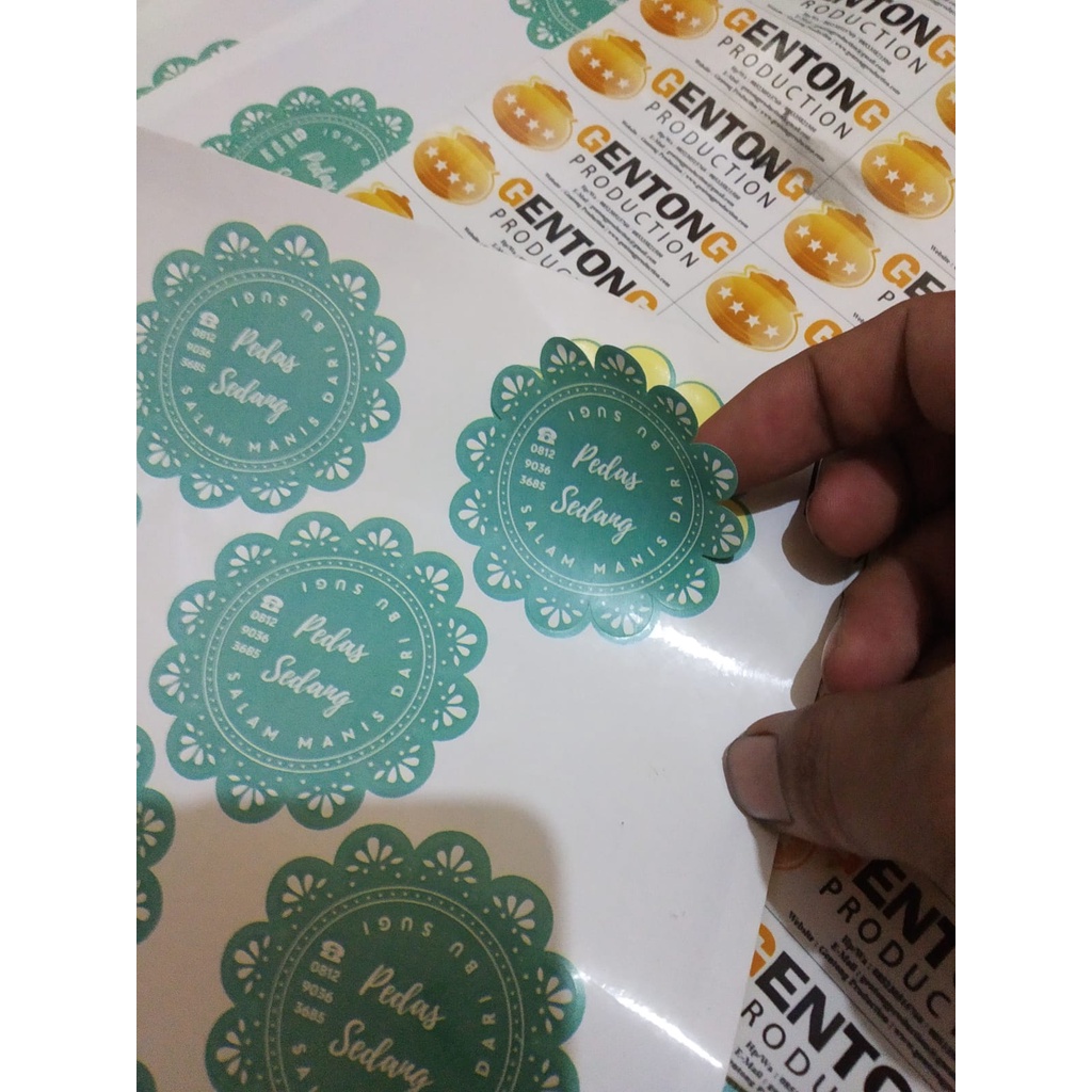 cetak stiker A3+ murah sudah potong untuk label makanan minuman skincare kosmetik stiker cutting A3+ skinker