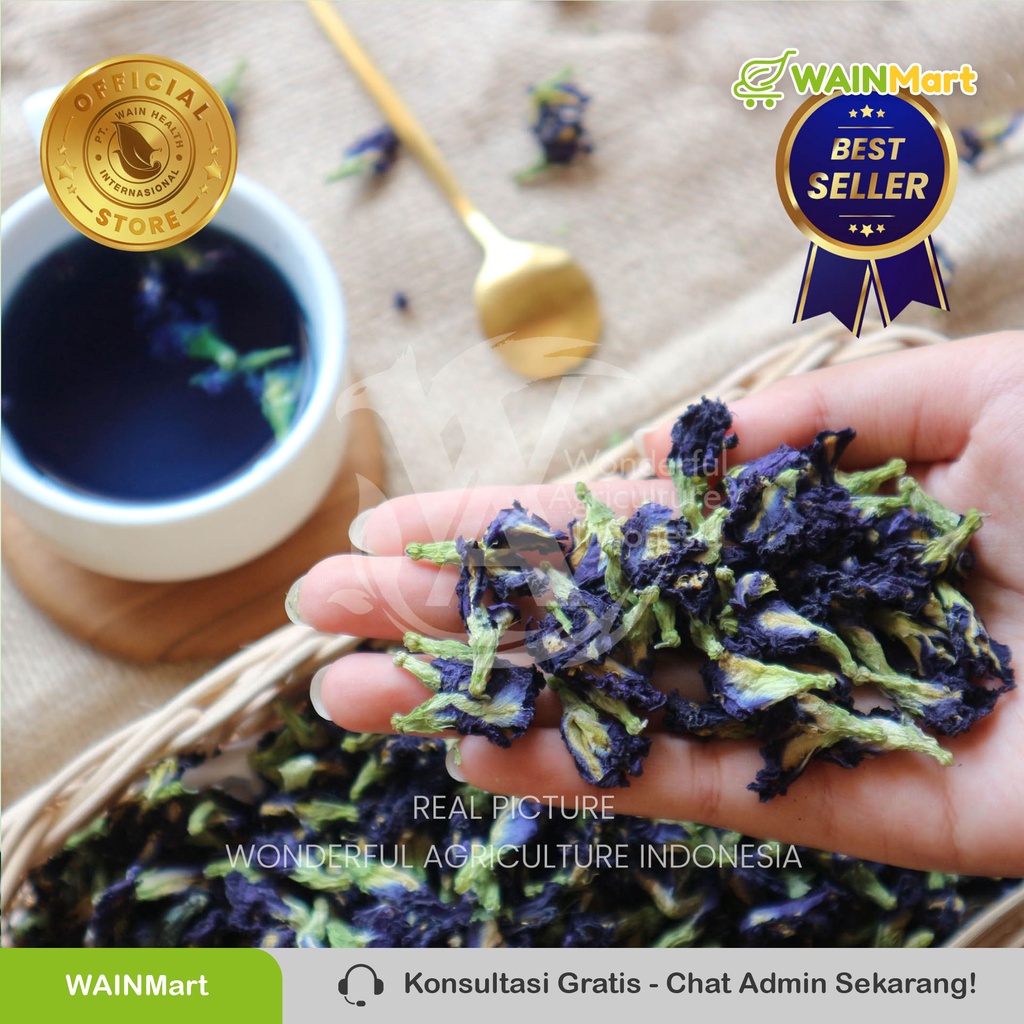 Bunga Telang TUMPUK PREMIUM 10gram Bunga Telang Tumpuk Pewarna Alami Herbal Organik dan Sehat