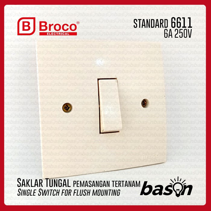 BROCO 6611 STD Single Switch - Saklar Tunggal