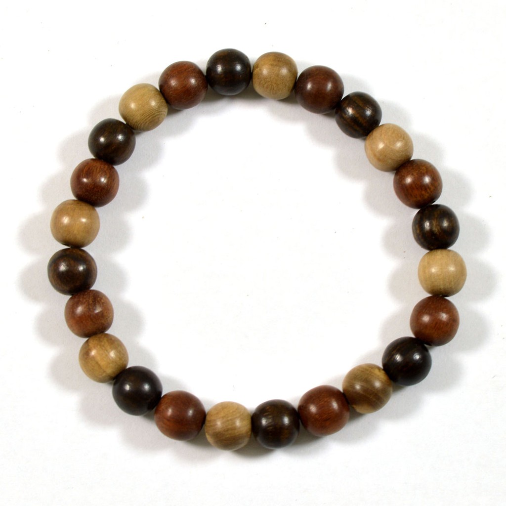 GELANG KAYU LANGKA KOMBINASI 3 KAYU (STIGI, DEWANDARU, KALIMOSODO) 8 MM