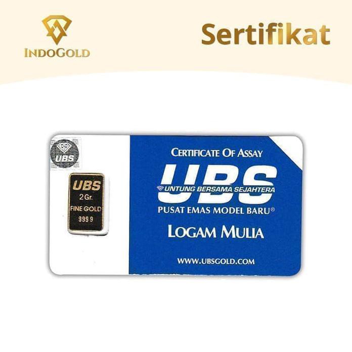 Emas UBS 2 Gram Logam Mulia,Garansi Uang Kembali Include Sertifikat.
