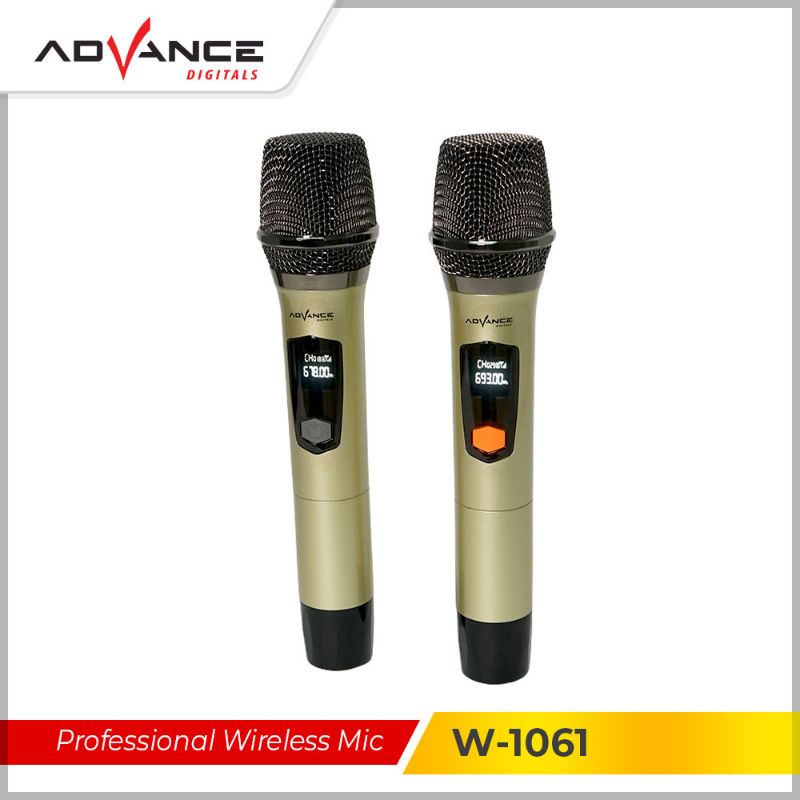 Advance Microphone Mic Double Wireless + Receiver W-1061