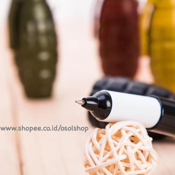 

*2555() 1 LUSIN pulpen granat / geranat bomb lempar pen / bolpen lucu unik souvenir pernikahan murah
