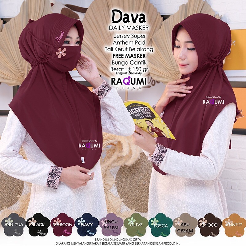 [ORIGINAL Raqumi] Dava Daily Masker Hijab by Raqumi Hijab