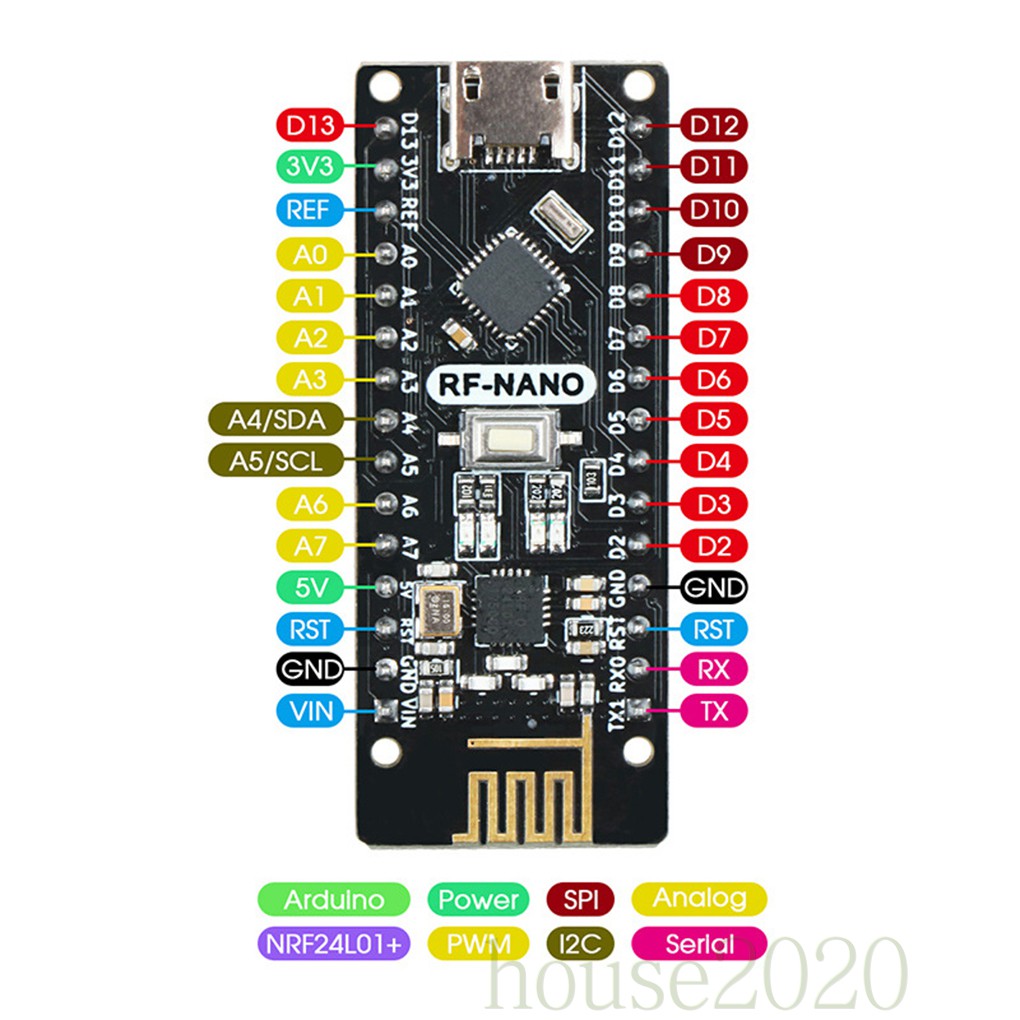 [house2020]Integrated Circuit IC RF-nano Integrated NRF24L01 Wireless Module Micro USB Port Nano Board