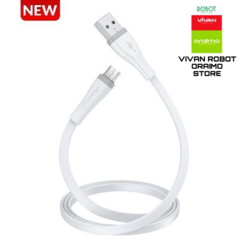 Kabel USB Micro USB VIVAN Panjang 30CM Fast Charging 2.4A Android - Garansi Resmi 1 Tahun - SM30