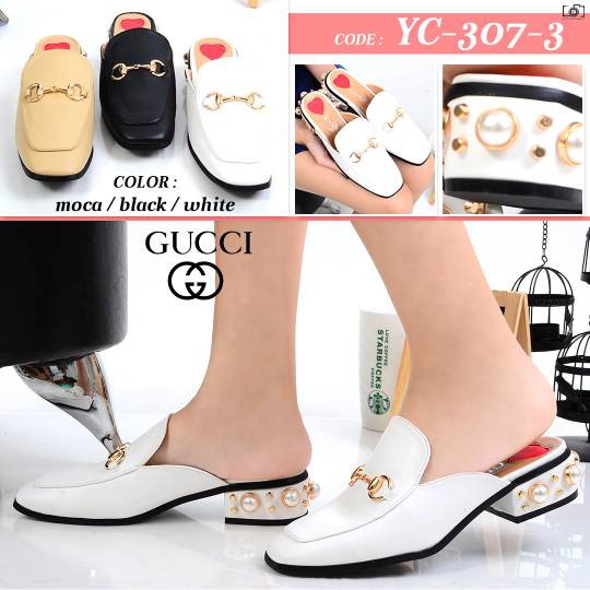 GUCCI Selop Mutiara YC307-3 Heels 5cm