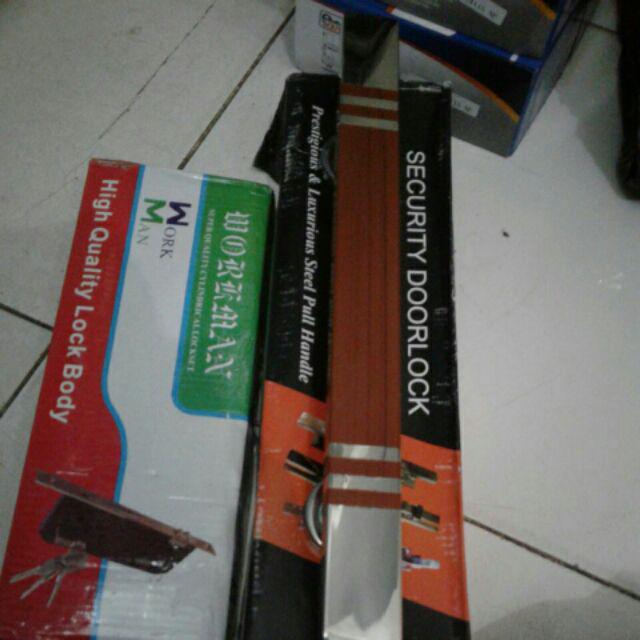 Handle Pintu Minimalis Stainless 33cm 2set+kunci