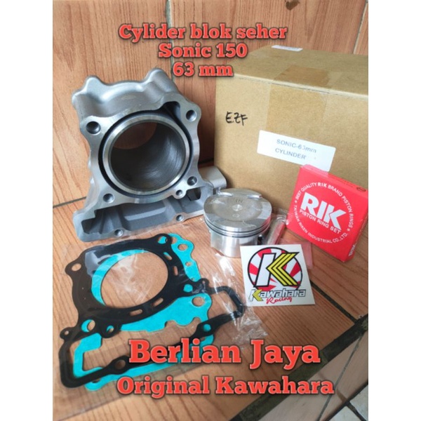 Blok seher/Cylider blok seher bore up Kawahara Uk 63mm buat motor Honda Sonic 150R/sonic150/Supra GT