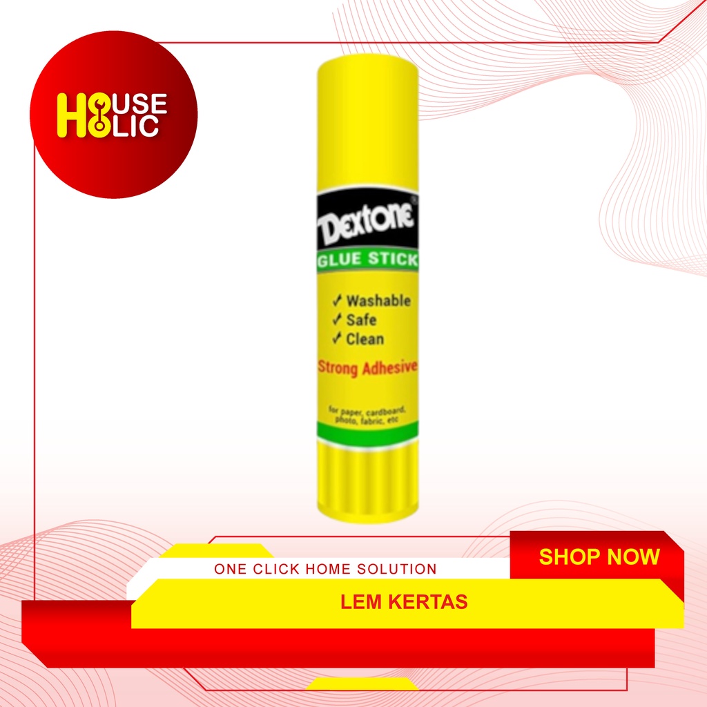 Glue Stick 21gr Lem Kertas 21 Gram Washable Safe Clean Dextone