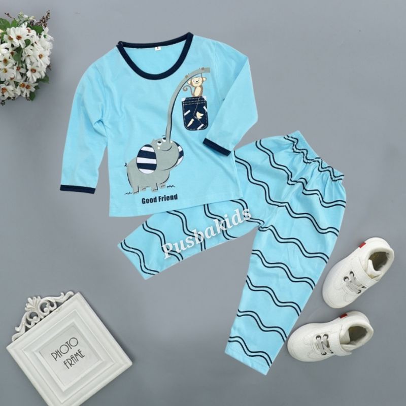 SETELAN ANAK PP / SETELAN BAJU TIDUR ANAK PANJANG UNISEX COWOK - CEWEK-GOOD FRIEND PP