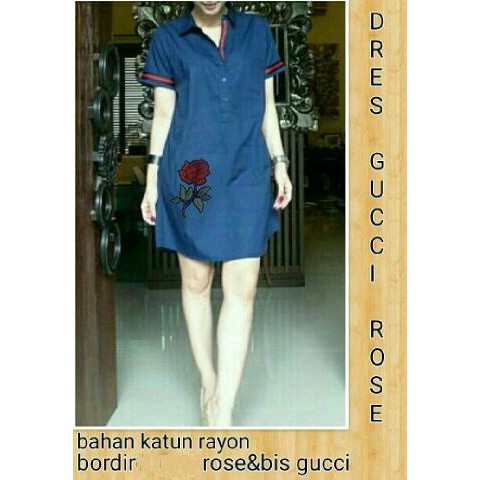 DeltaRN Dress Gucci Rose Fashion Wanita Dress mini Terbaru