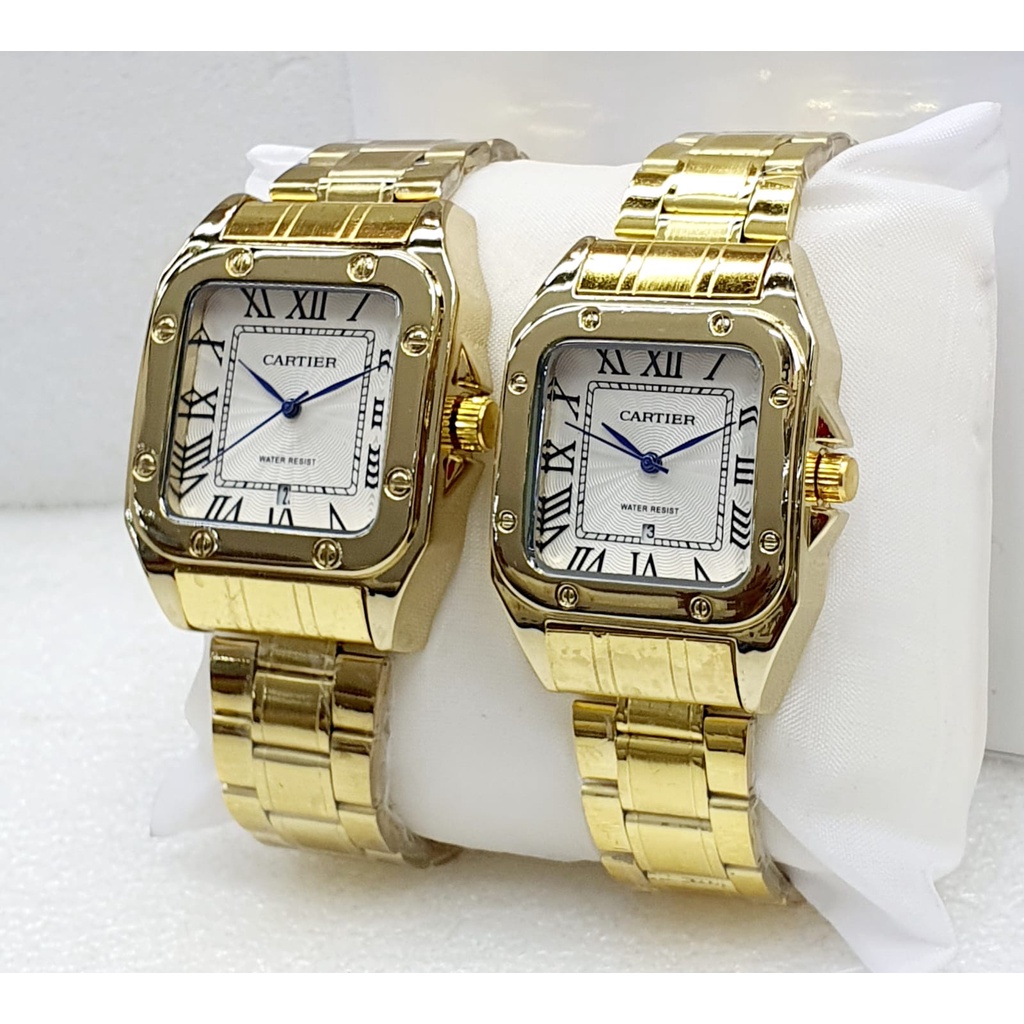 Jam Tangan Couple Cartier Tanggal Aktif CA1043